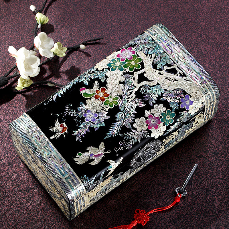 Jewelry Box with Birdsong and Floral Fragrance Pattern
