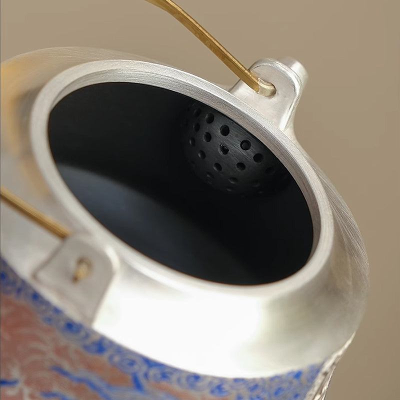 Gilt silver kungfu tea set