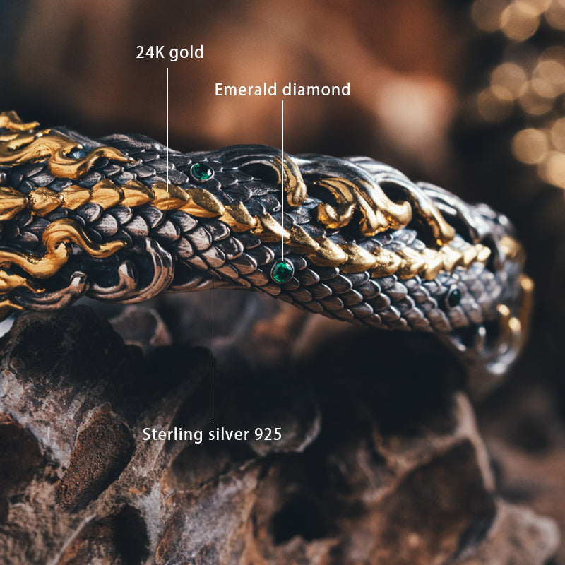 2025 Year of the Snake Limited - edition Pure Silver Plated with Gold Bracelet