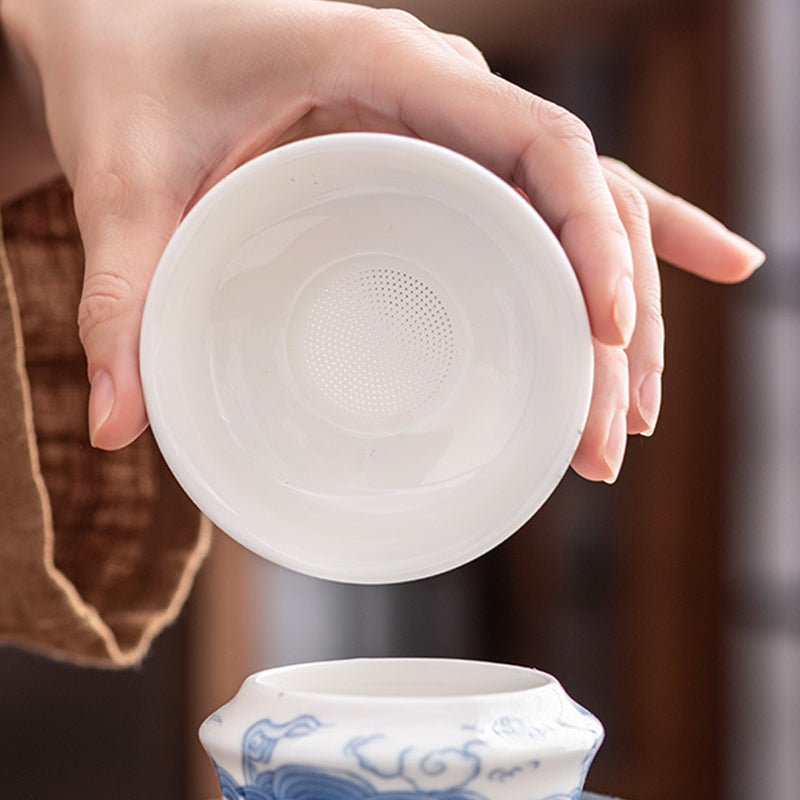 Mutton Fat Jade Arowana Tea Set