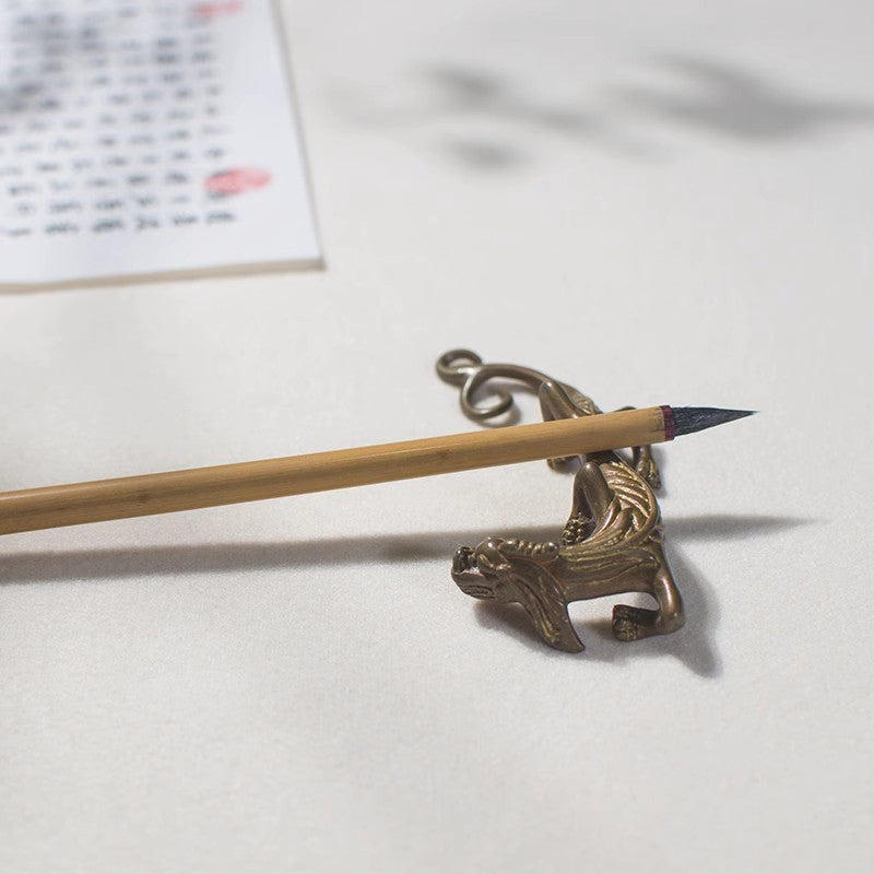 Brass Dragon Brush Holder