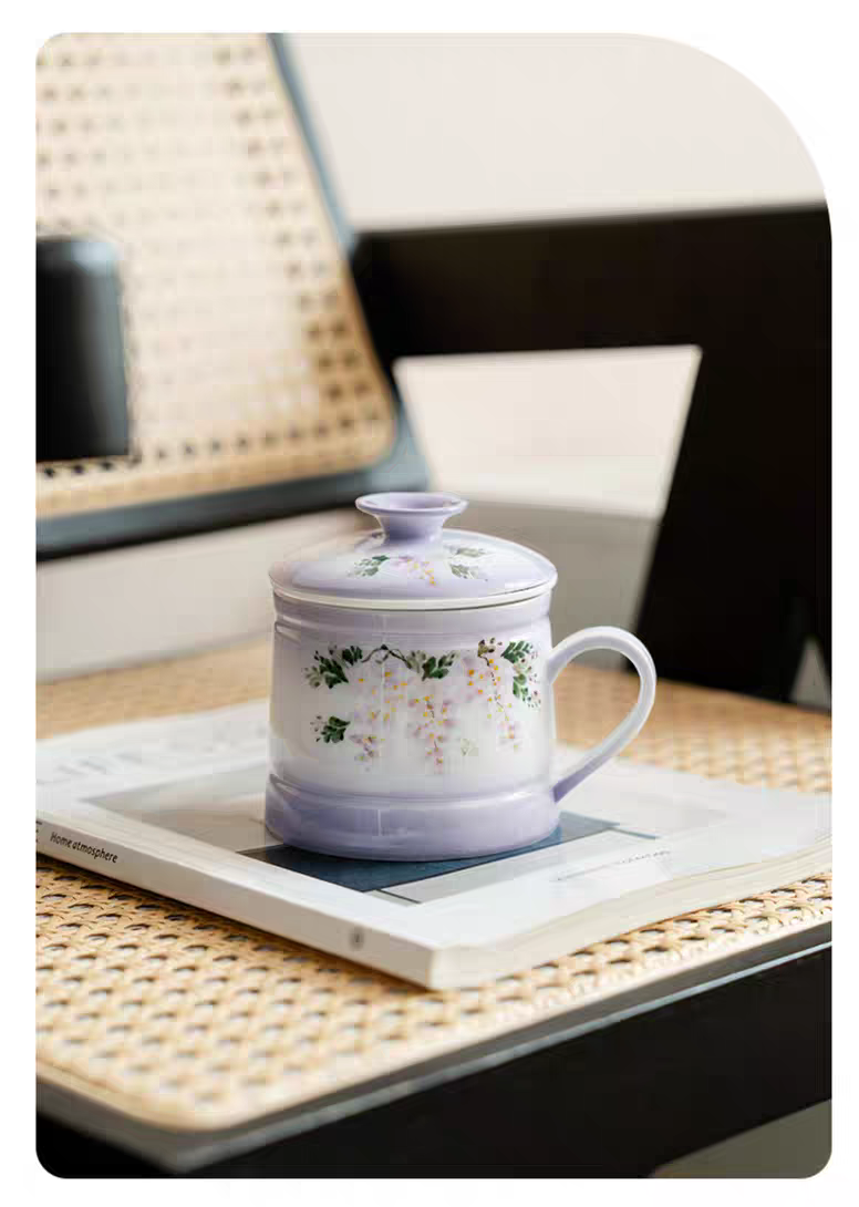 Purple Mug for Making Tea in Office