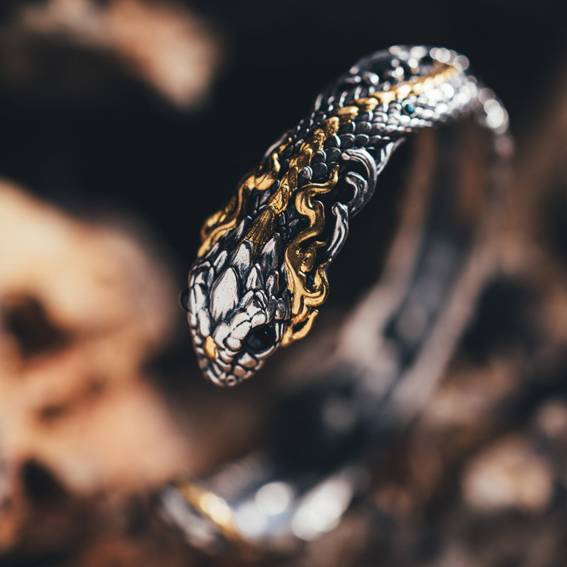 2025 Year of the Snake Limited - edition Pure Silver Plated with Gold Bracelet