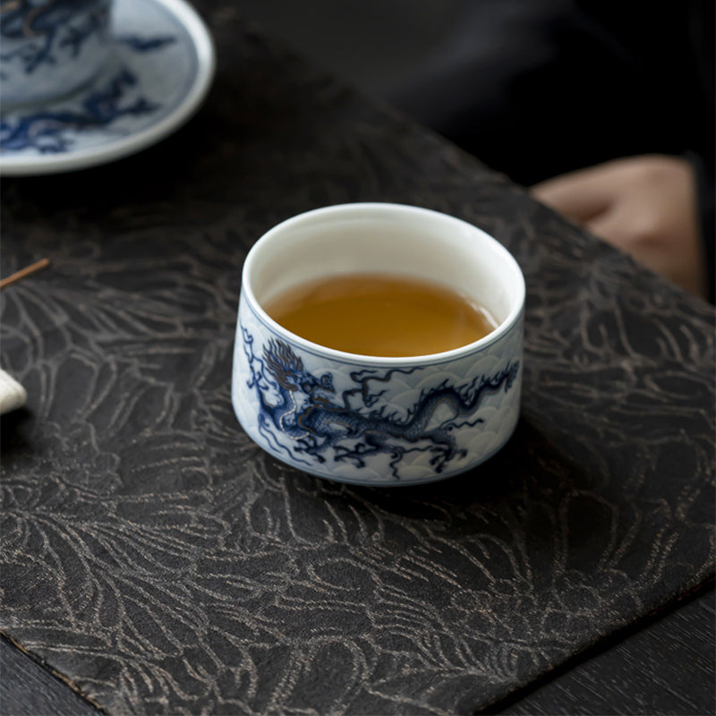 Gold and Silver Blue Dragon Tattoo Cup