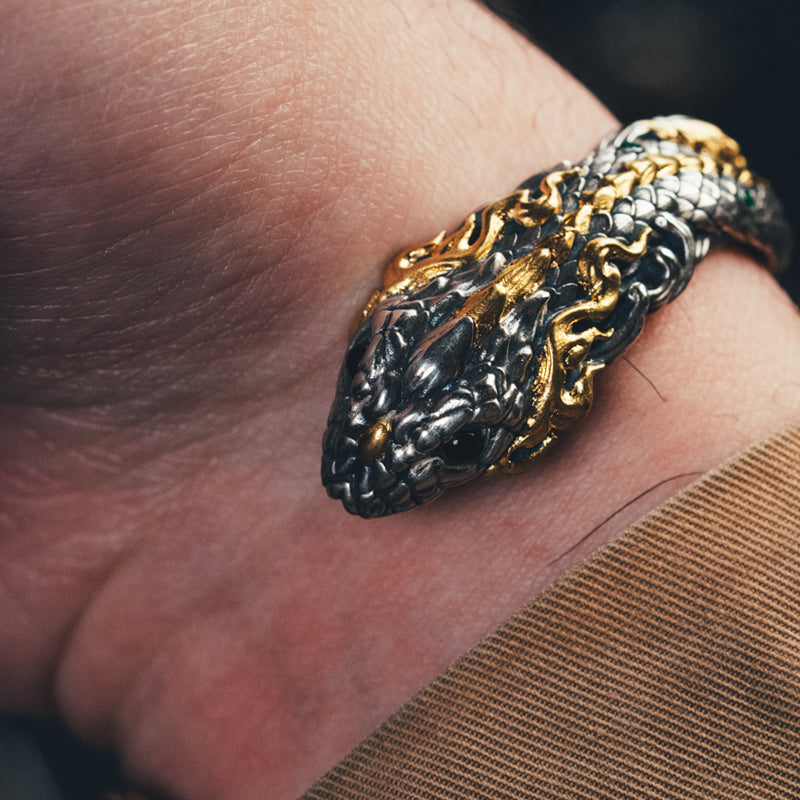 2025 Year of the Snake Limited - edition Pure Silver Plated with Gold Bracelet