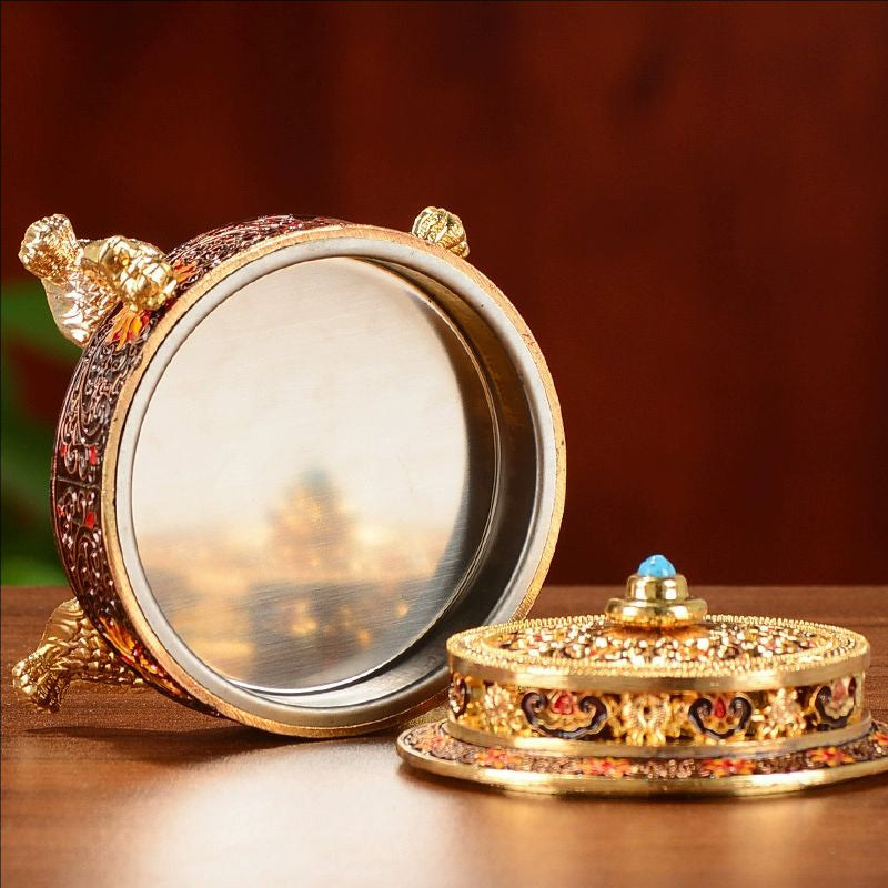 Enamel painted incense burner openwork carving craftsmanship to create China's non-heritage culture