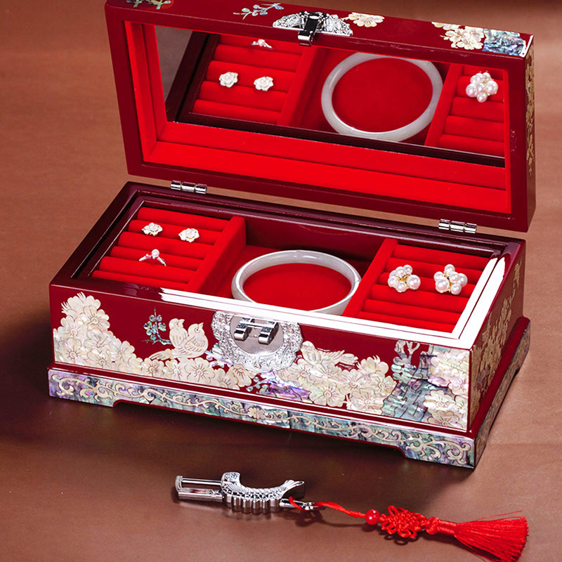 Jewelry Box with Birdsong and Floral Fragrance Pattern