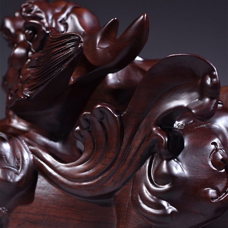 Sandalwood Auspicious Ornament Pixiu Chinese Mythology To remove evil and usher in good fortune, to bring in wealth and prosperity.
