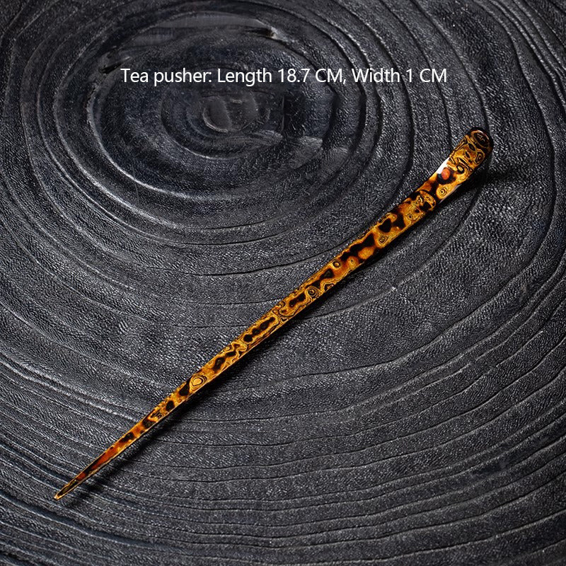 Lacquered Bamboo and Wood Tea Scoop and Tea Pusher