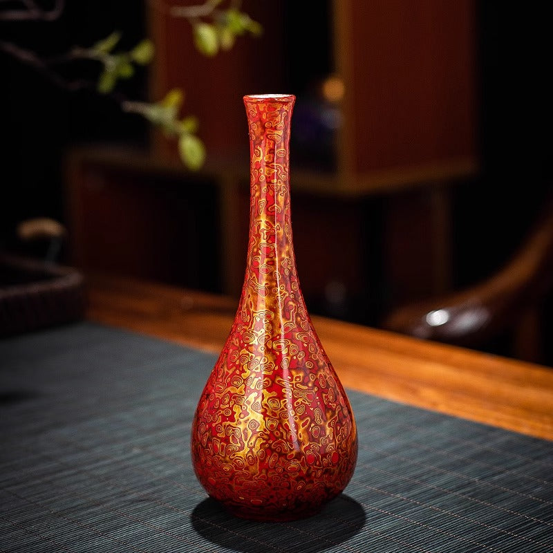 Intangible Cultural Heritage Lacquered White Porcelain Vase