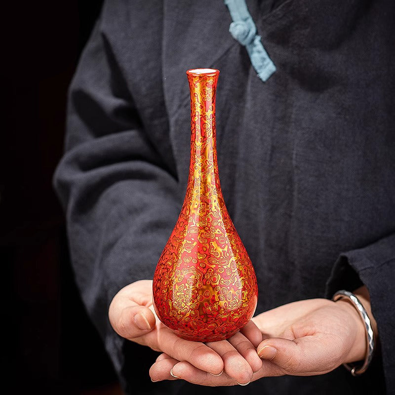 Intangible Cultural Heritage Lacquered White Porcelain Vase