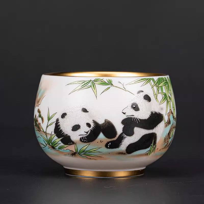 24K Gilt Panda Arhat Cup