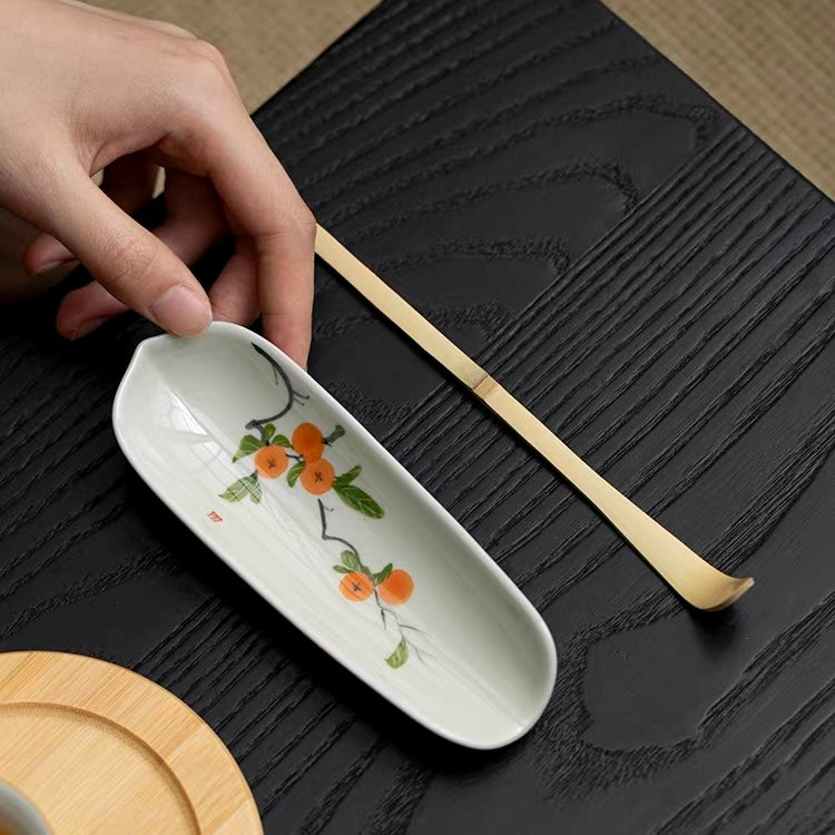 Chinese Traditional Porcelain Cha Ze—tea tool to put tea inside Gaiwan or Teapot