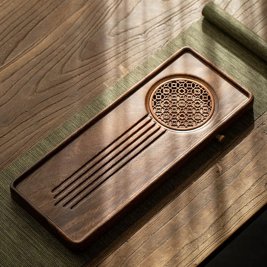 Walnut Wood Tea Tray | Minimalist Chinese Dry Brew Tea Server