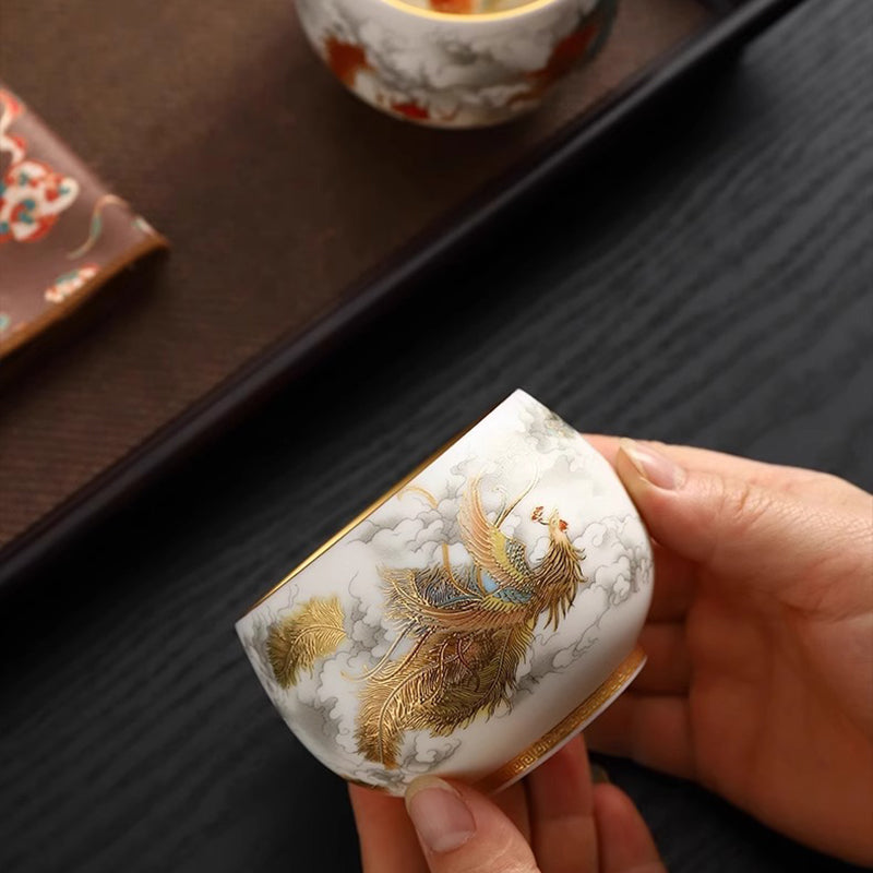 24K Gilt Auspicious Phoenix Master Cup