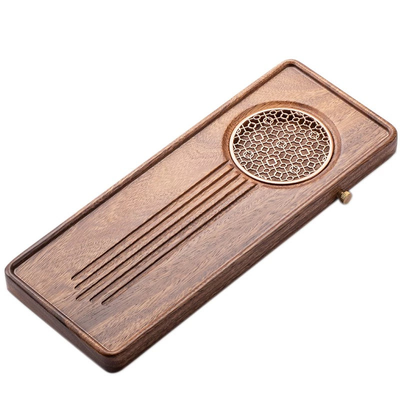 Walnut Wood Tea Tray | Minimalist Chinese Dry Brew Tea Server