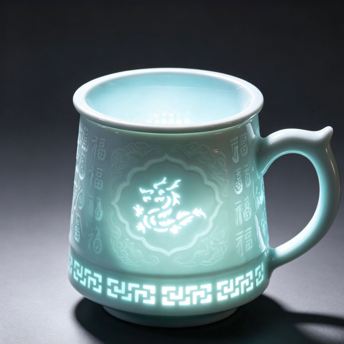 Jingdezhen Linglong Porcelain Zodiac Tea Mug-Brew Tea Easily