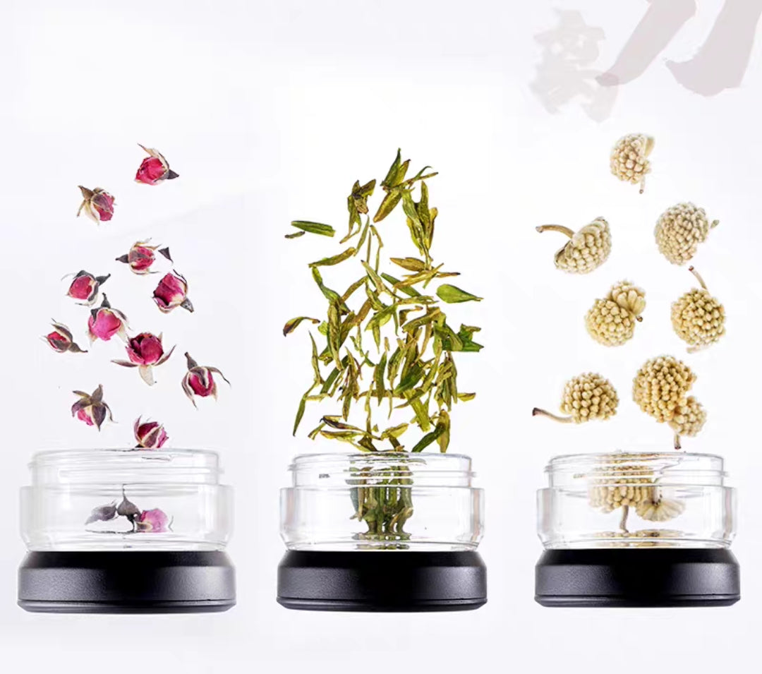 Fashion Style Insulated Tea Cup with Tea-Water Separation - Ceramic Liner, SUS 316 Stainless Steel—Easy to make tea and drink tea at anytime and anyplaces