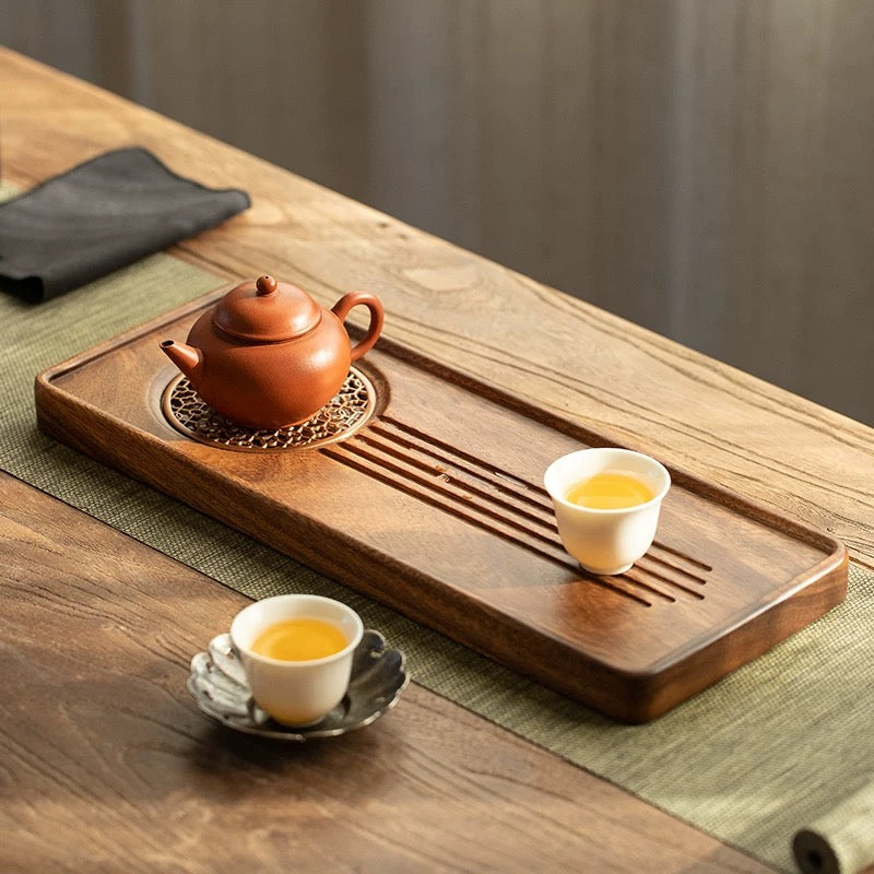 Walnut Wood Tea Tray | Minimalist Chinese Dry Brew Tea Server