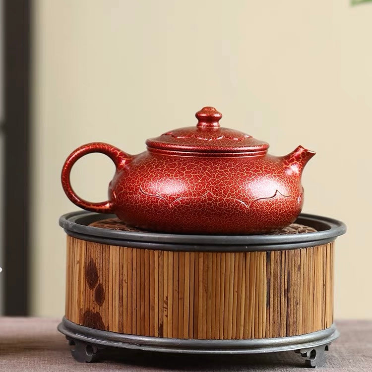 Authentic Yixing Zisha Teapot | Handmade High‑Temperature Shell‑Fired Lotus Lantern Kung Fu Tea Pot