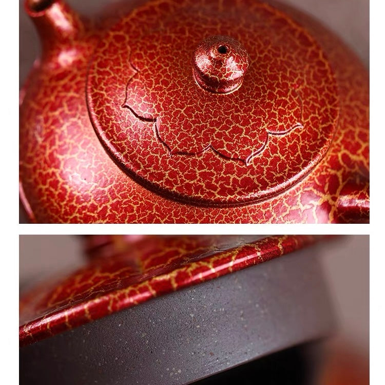 Authentic Yixing Zisha Teapot | Handmade High‑Temperature Shell‑Fired Lotus Lantern Kung Fu Tea Pot