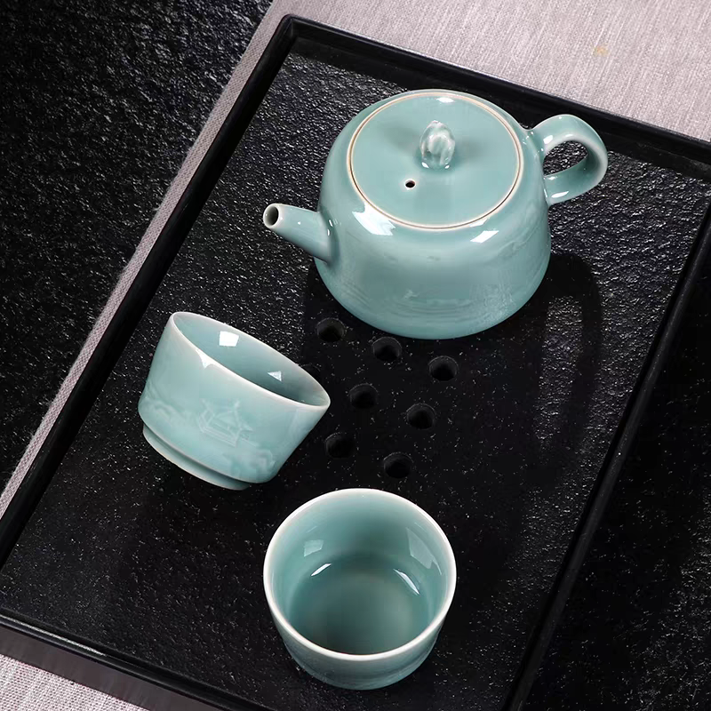 Longquan Celadon Teaset (Teapot +2 Cups)