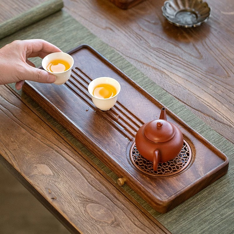 Walnut Wood Tea Tray | Minimalist Chinese Dry Brew Tea Server