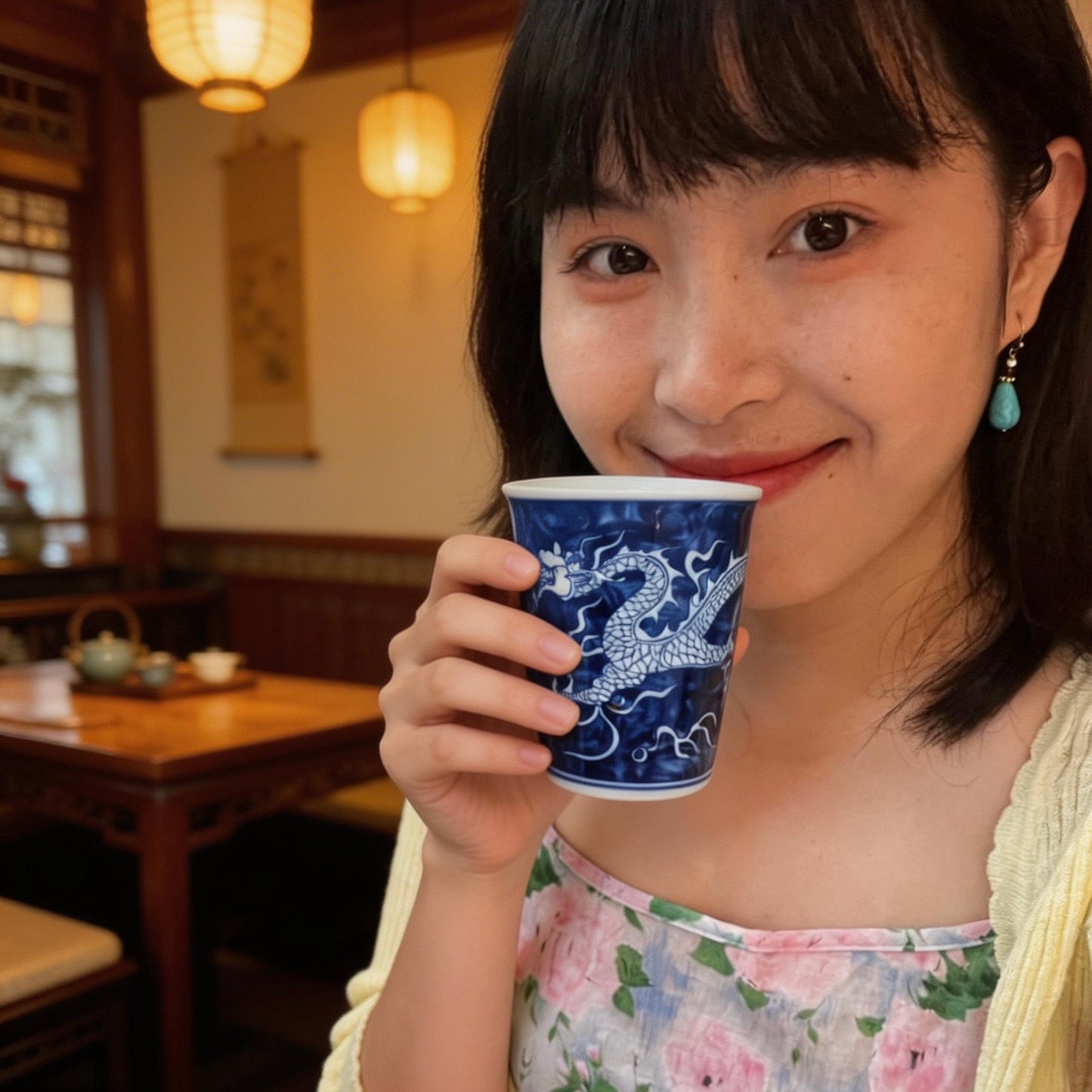 Handcrafted Porcelain Flying Dragon Master Cup – Large Capacity Artistic Tea Cup for Kung Fu Tea, Personal Use & Home Elegance
