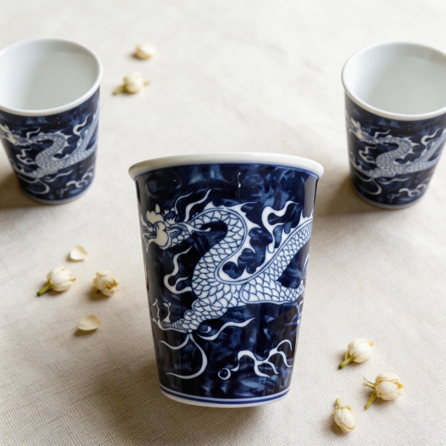 Handcrafted Porcelain Flying Dragon Master Cup – Large Capacity Artistic Tea Cup for Kung Fu Tea, Personal Use & Home Elegance